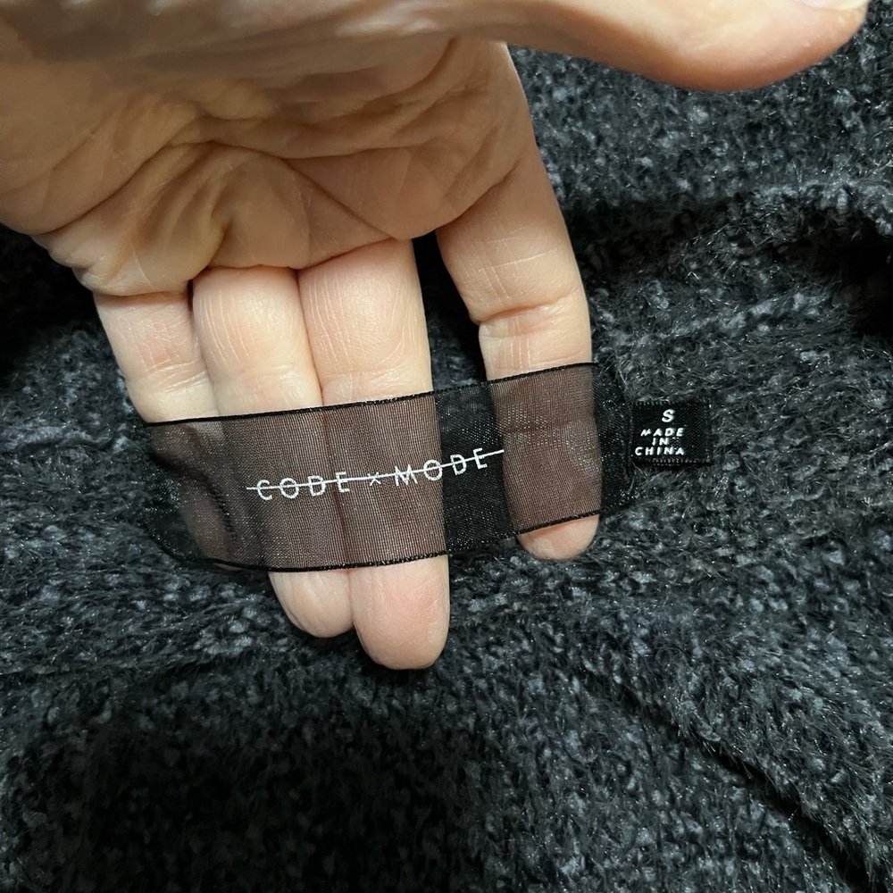 Code X Mode Charcoal Gray Distressed Sweater - Si… - image 3